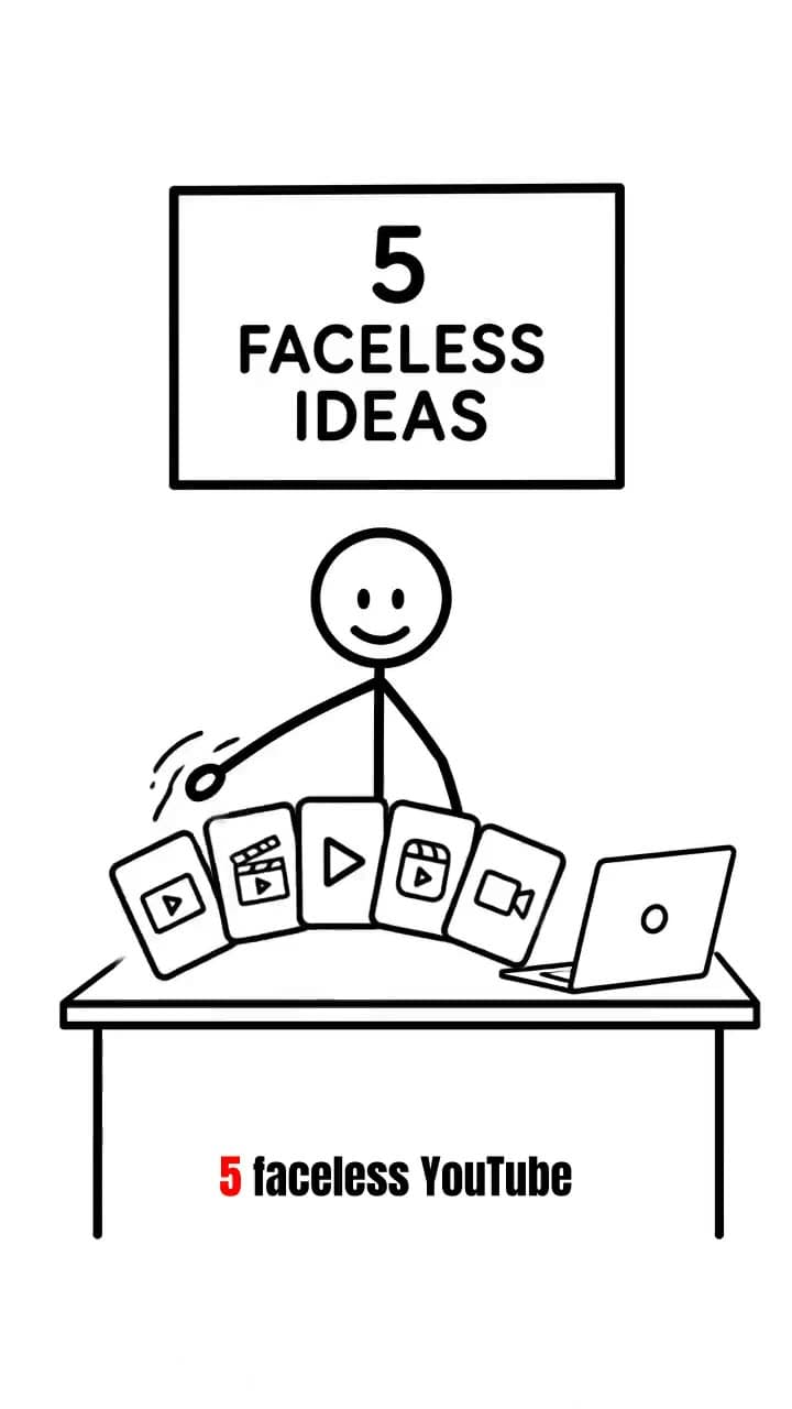 Opening frame of the video: 5 faceless content ideas for YouTube